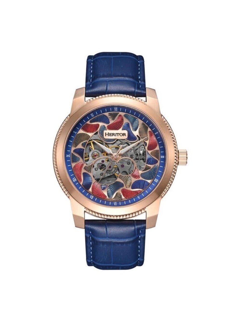 NWT Heritor Emmanuel Automatic Blue Dial Men's Watch